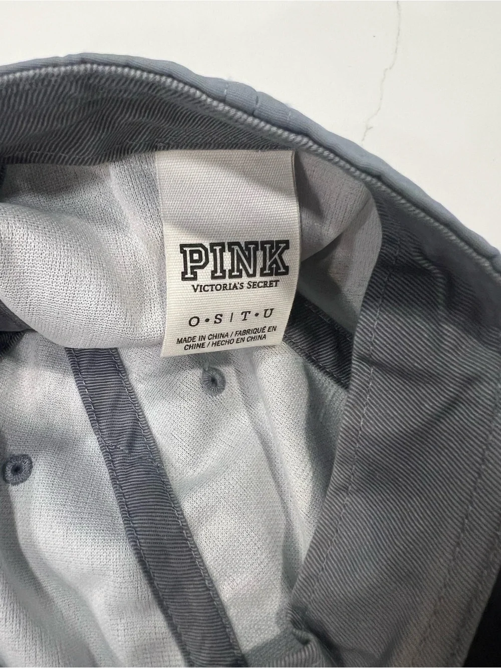 PINK Victoria’s Secret Gray Adjustable Baseball Cap
